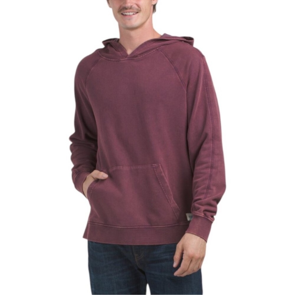 Fair Harbor Saltaire Hoodie Burgundy Organic Cotton Relaxed Raglan 2024-Large